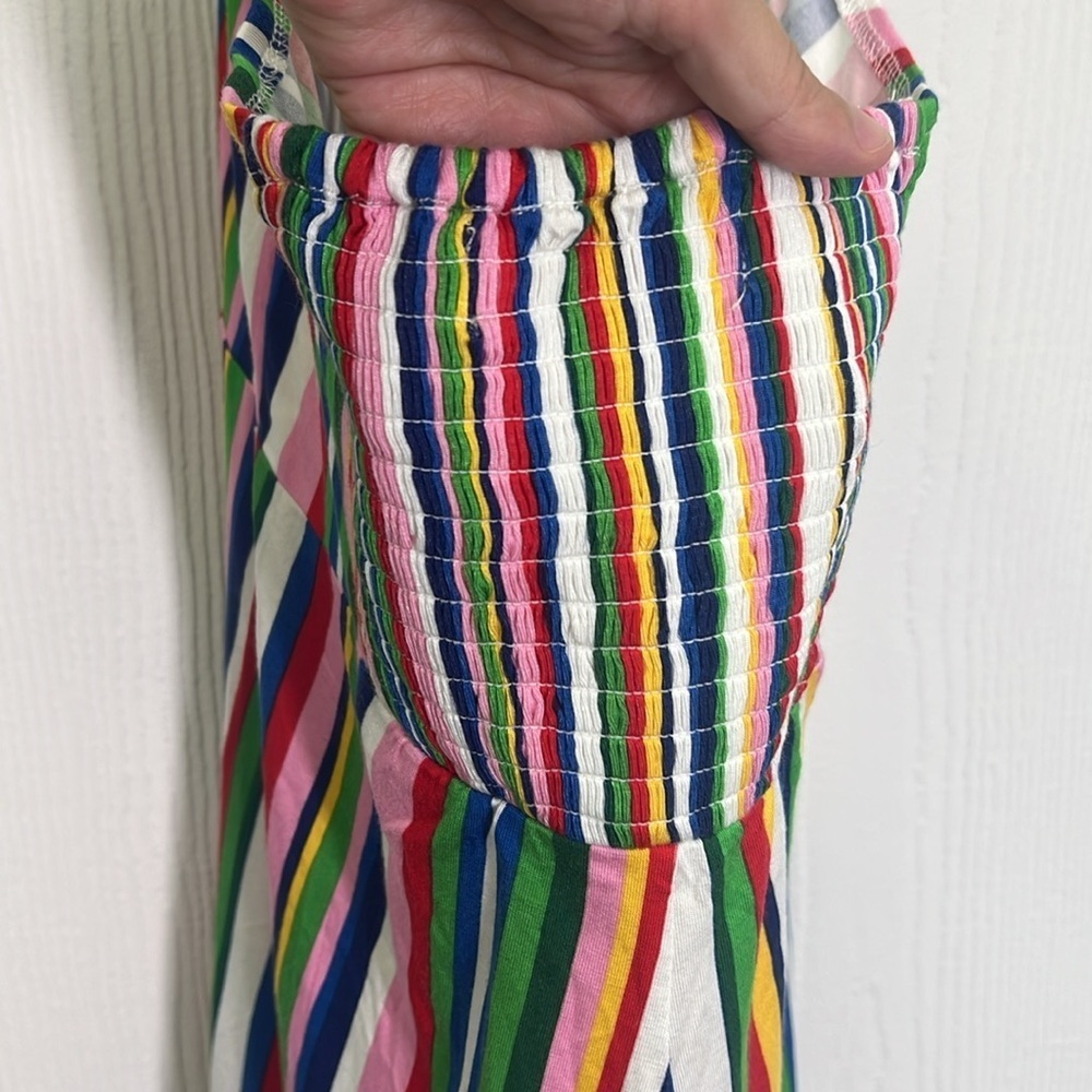 Mod Cloth - Rainbow Stripe Button Down Halter Short Romper Size Medium - Picture 10 of 11